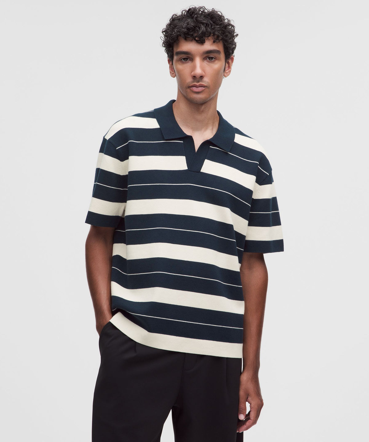 Cotton-Blend Knit Short-Sleeve Polo Shirt
