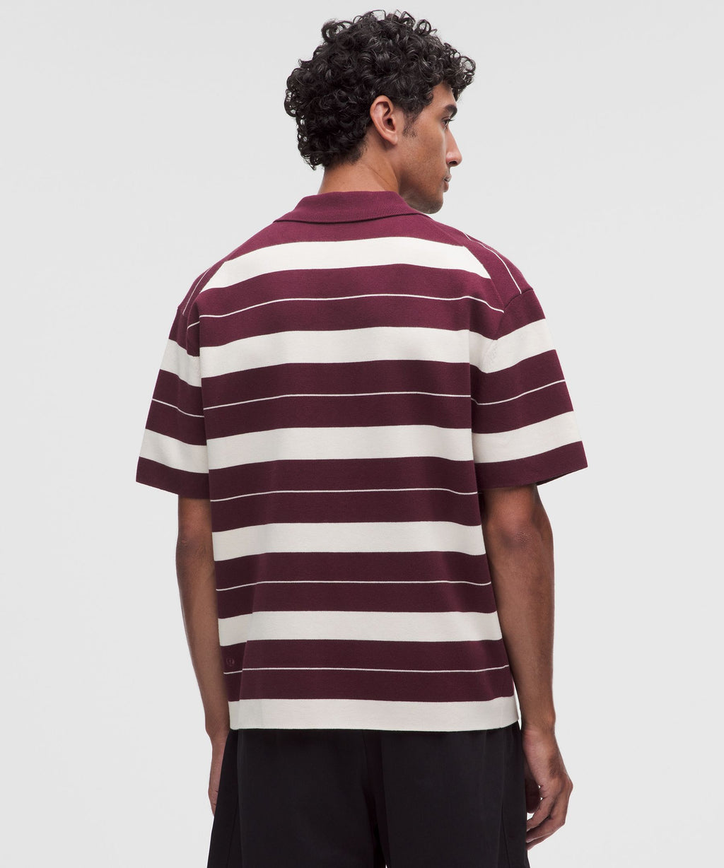 Cotton-Blend Knit Short-Sleeve Polo Shirt