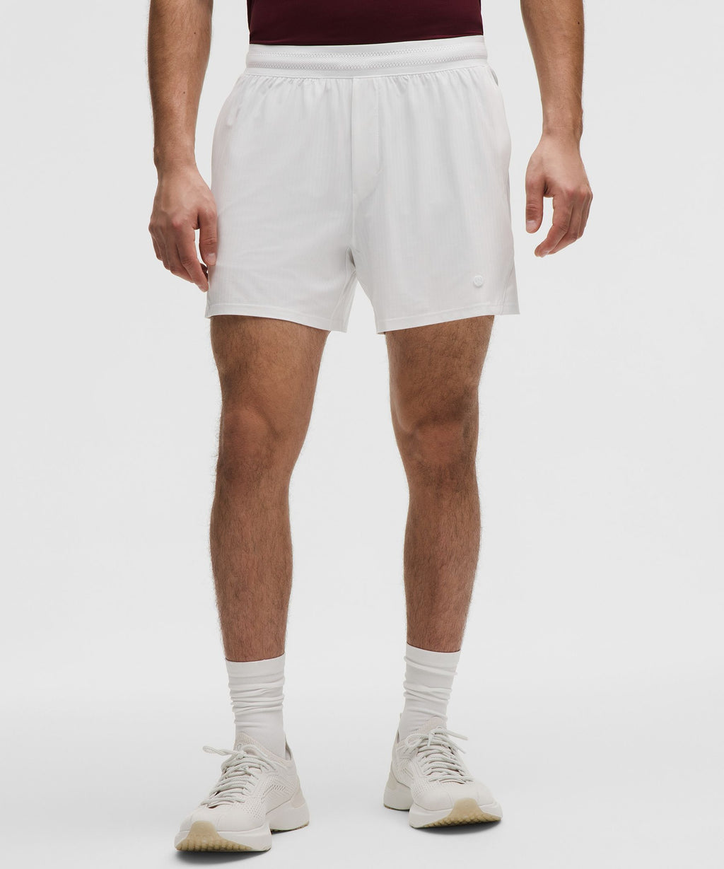 Striped Mesh Tennis Short 5"