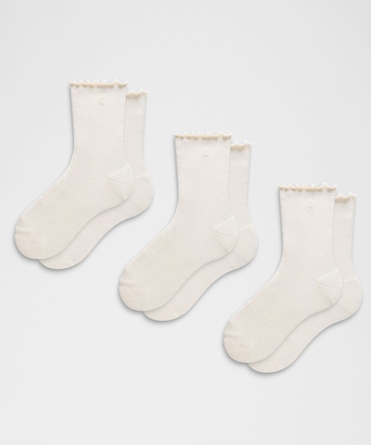 Unisex Lettuce Edge Quarter Socks3 Pack