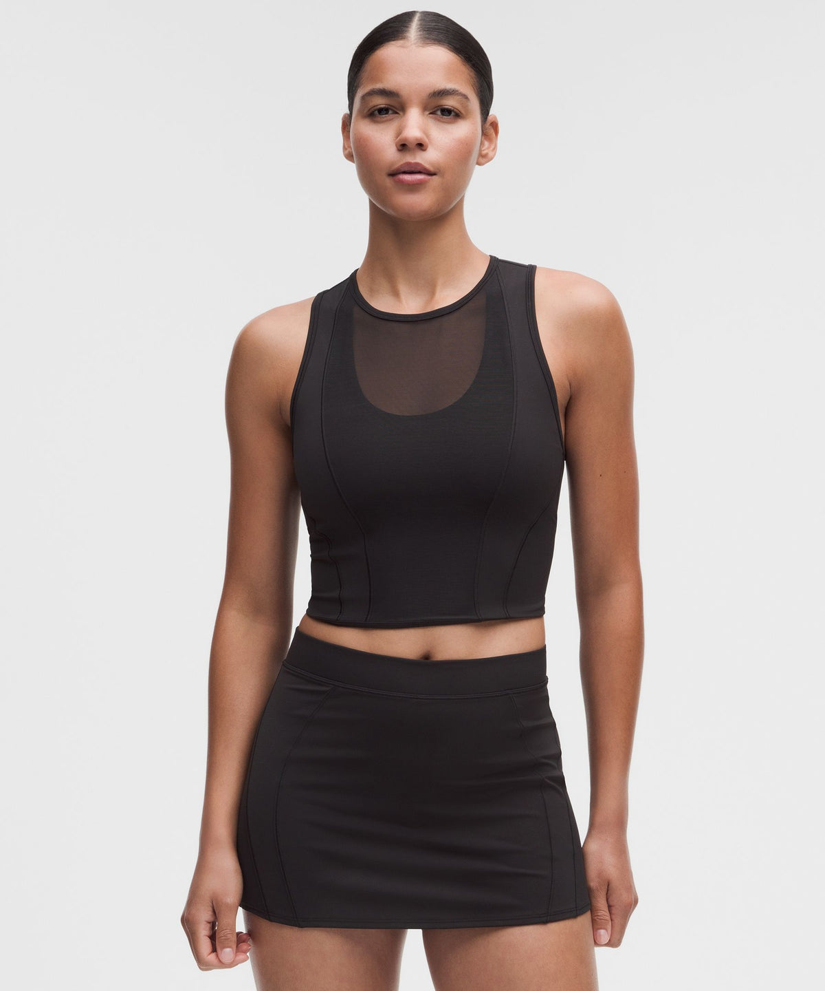 Nulux Mesh-Panelled Cropped Tank Top