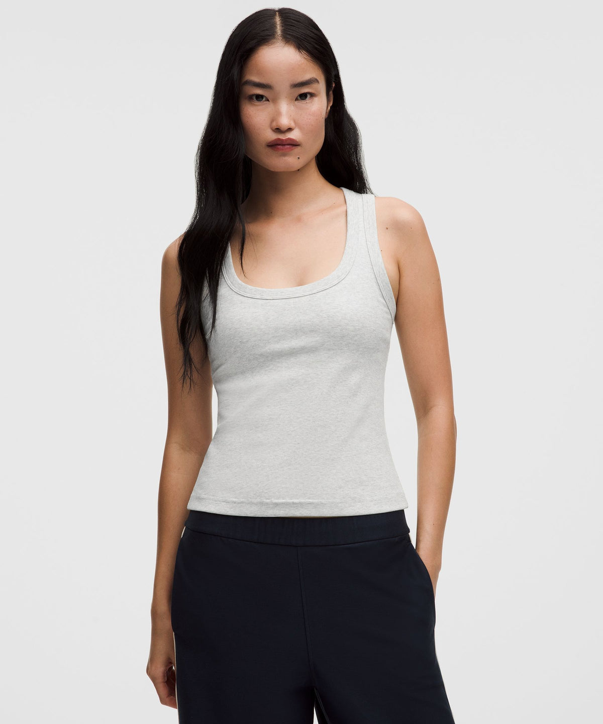 Little Ribbed Scoop-Neck Tank Top