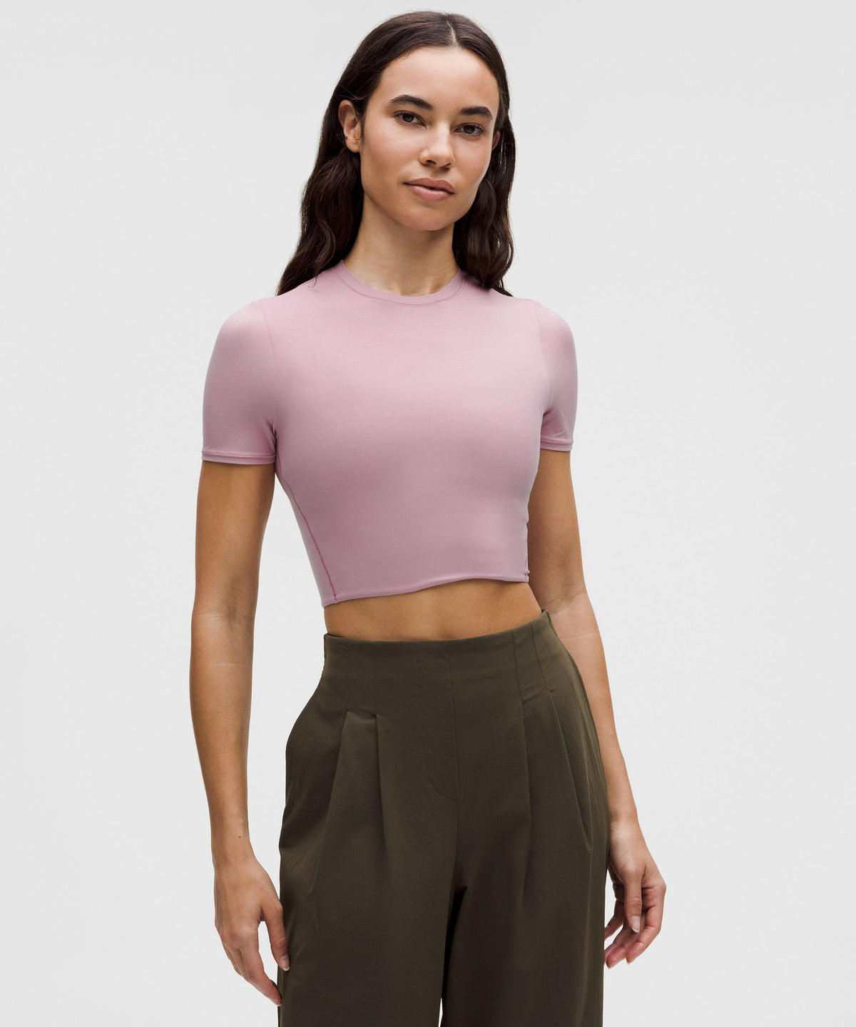 Wundermost Ultra-Soft Nulu Crewneck Cropped T-Shirt