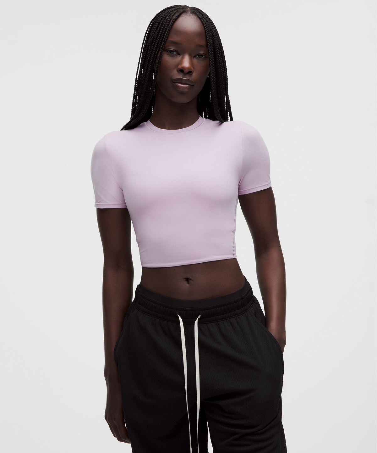 Wundermost Ultra-Soft Nulu Crewneck Cropped T-Shirt
