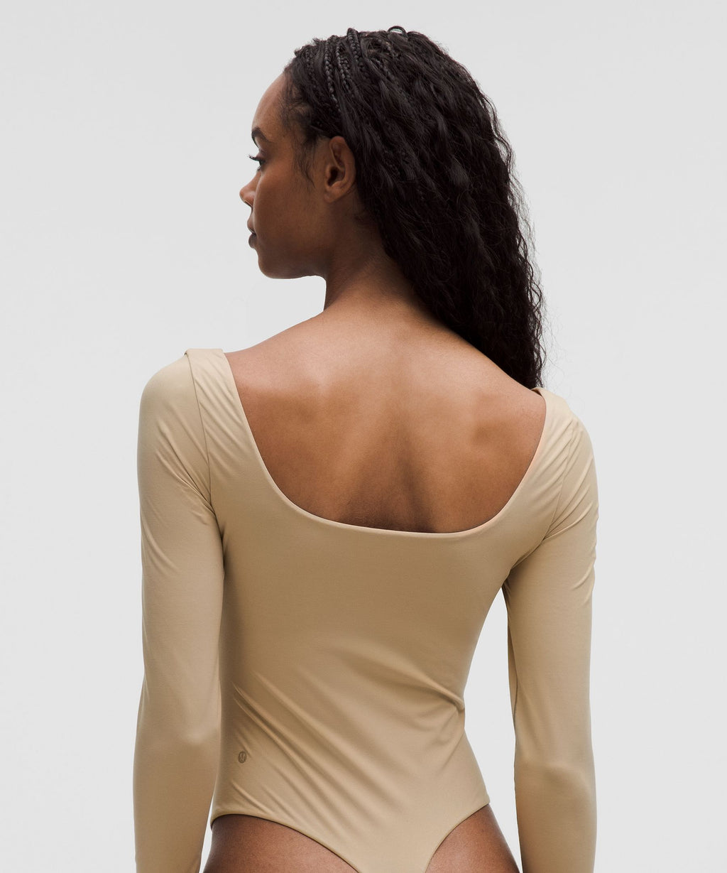 Wundermost Ultra-Soft Nulu Square-Neck Long-Sleeve Bodysuit