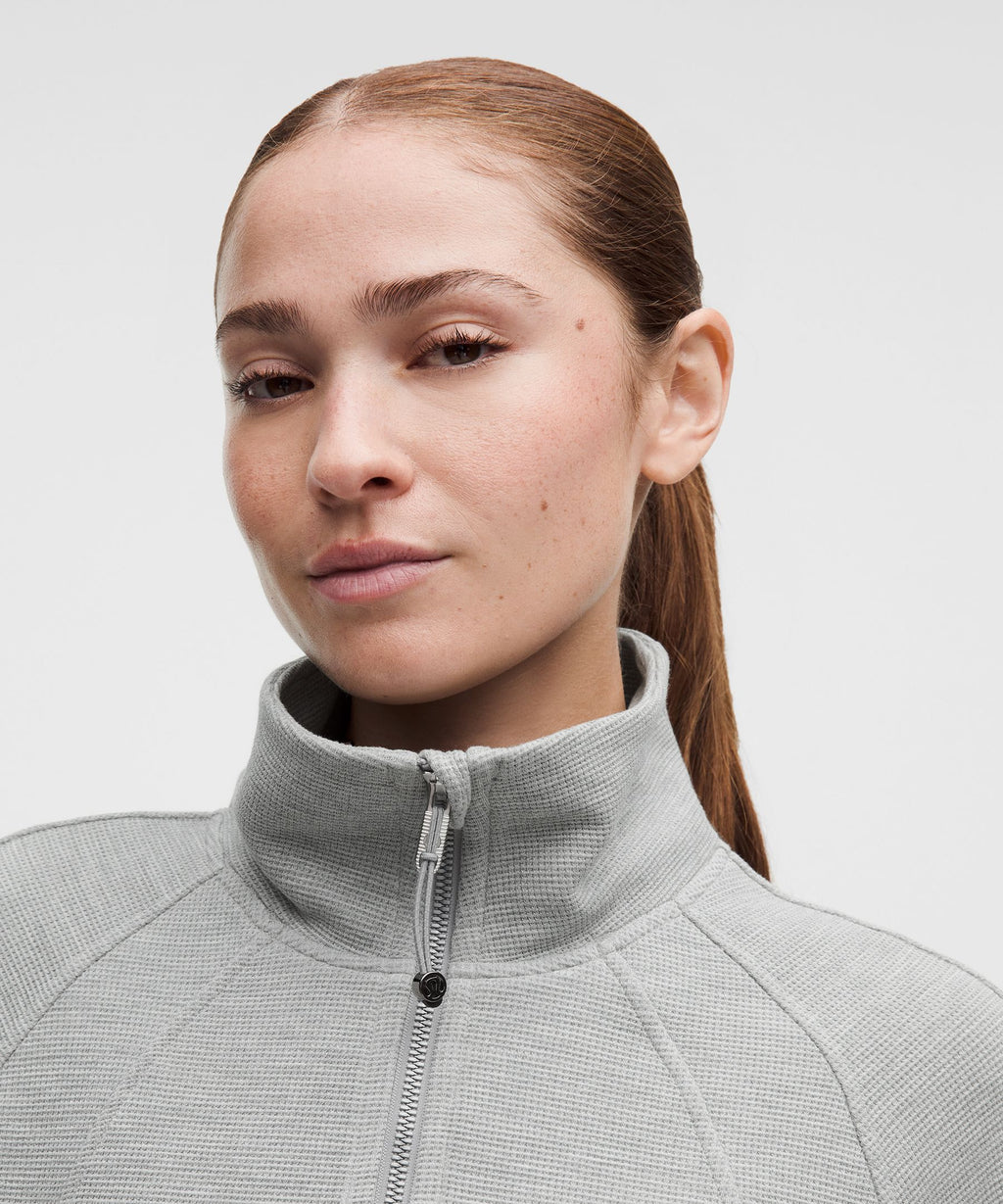 Scuba Cropped Funnel-Neck Half ZipWaffle
