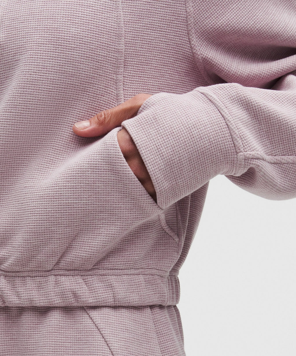 Scuba Cropped Funnel-Neck Half ZipWaffle