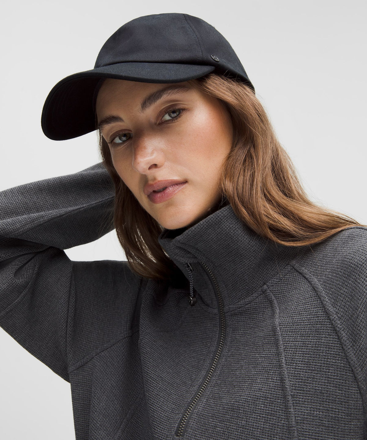 Scuba Cropped Funnel-Neck Half ZipWaffle