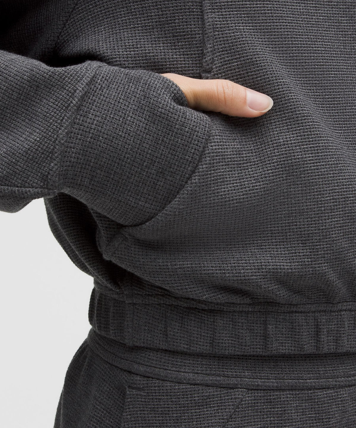Scuba Cropped Funnel-Neck Half ZipWaffle
