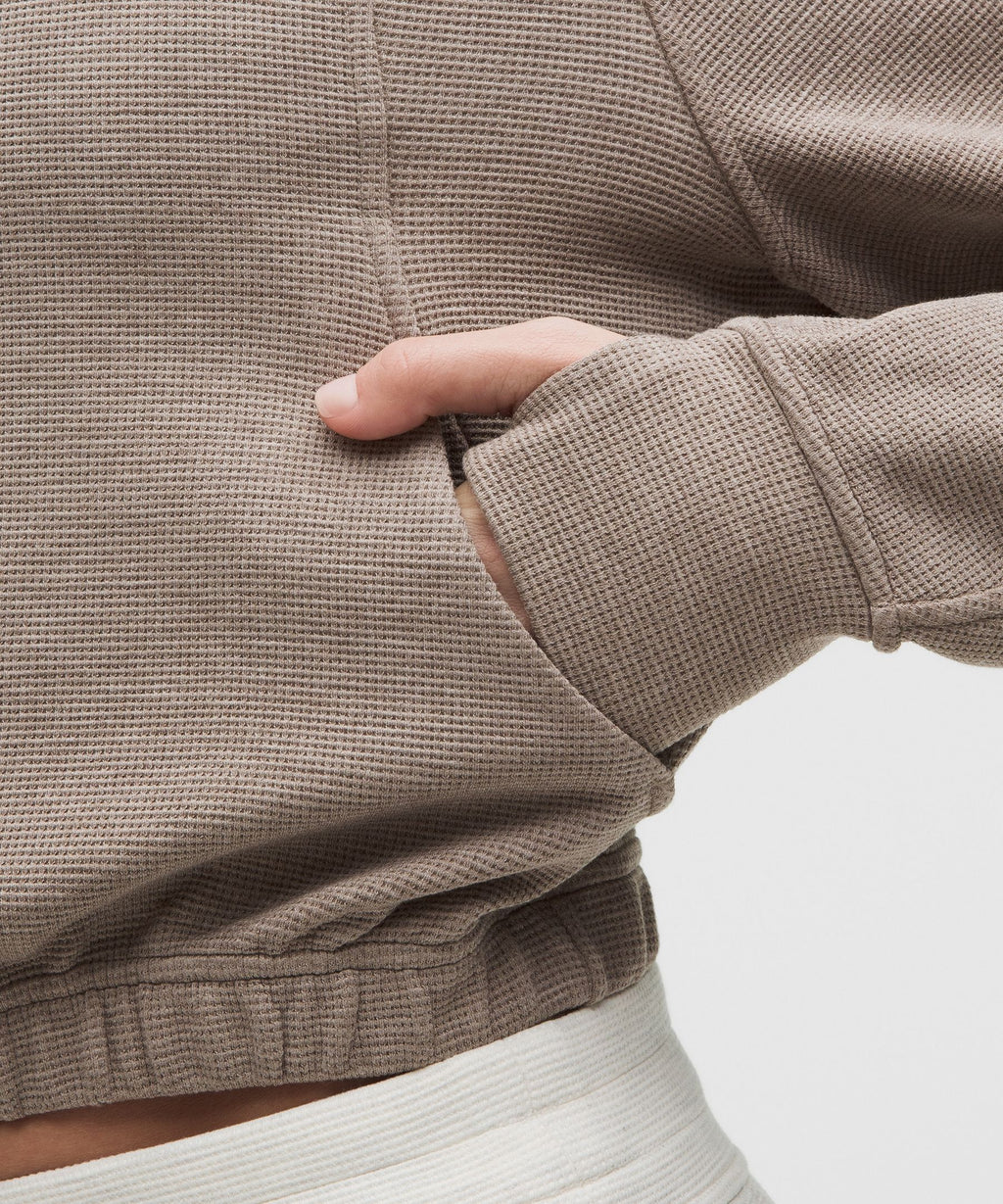 Scuba Cropped Funnel-Neck Half ZipWaffle