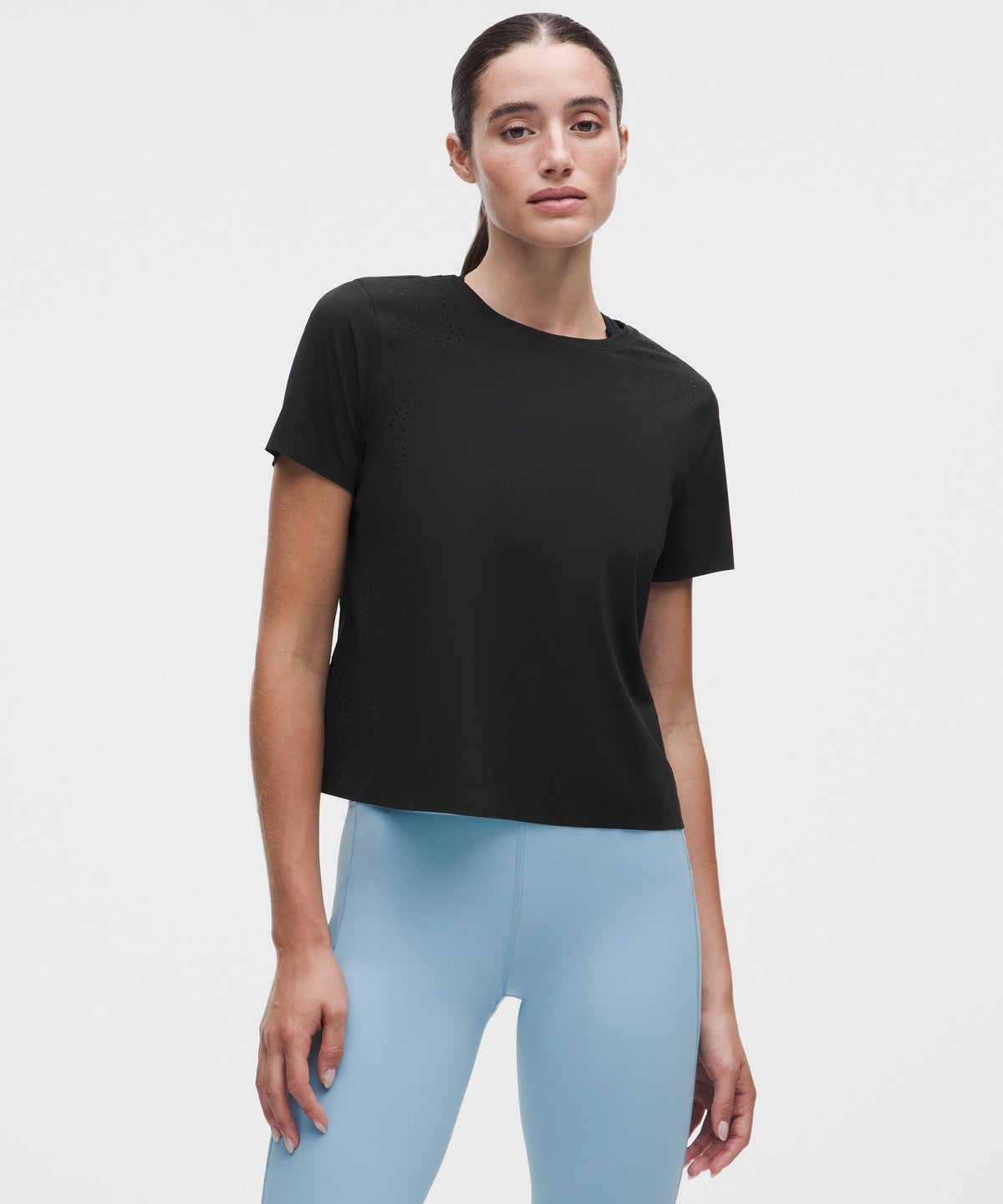Sleek Perforated Running Short-Sleeve Shirt