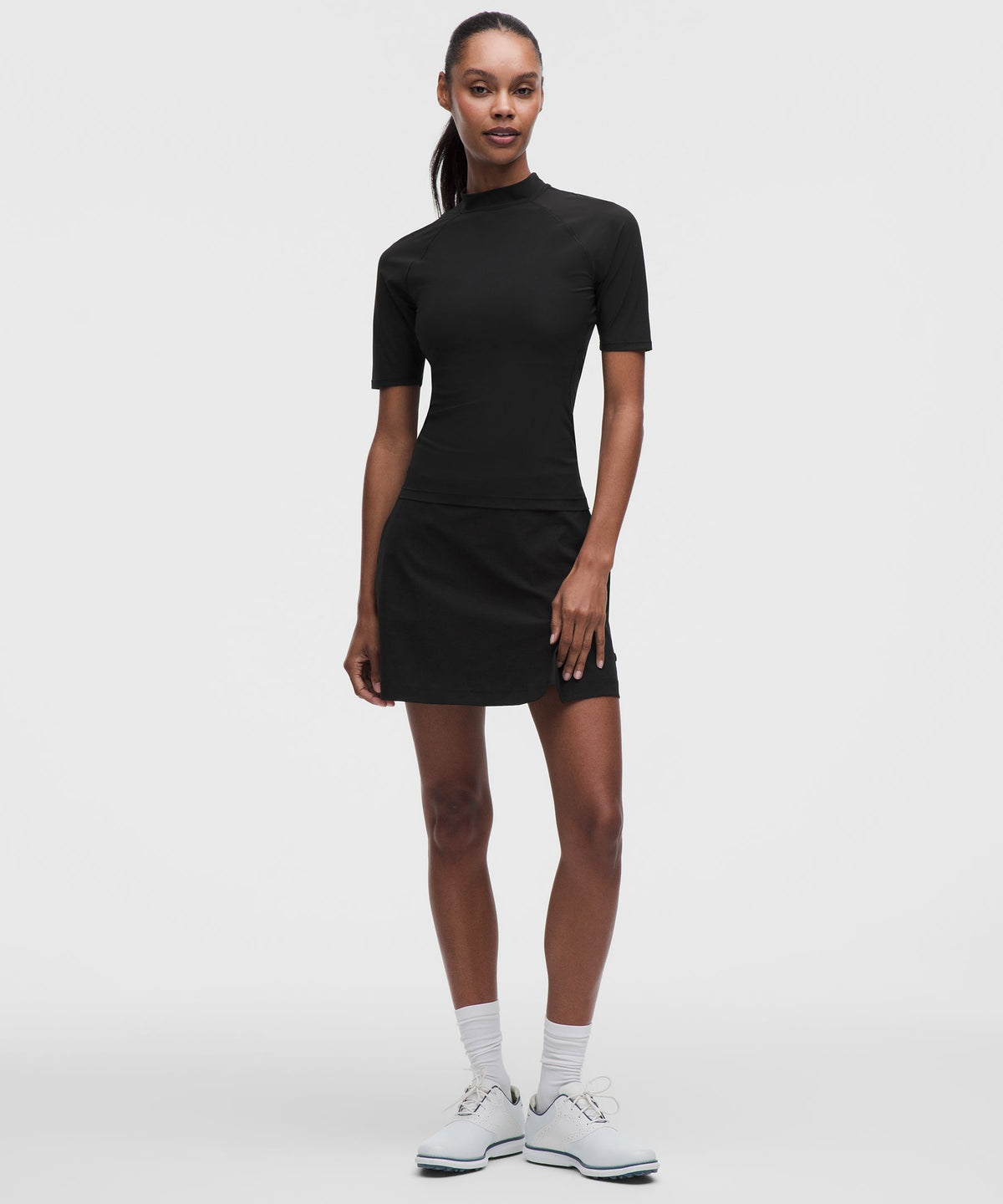 Lightweight Mockneck Short-Sleeve Shirt