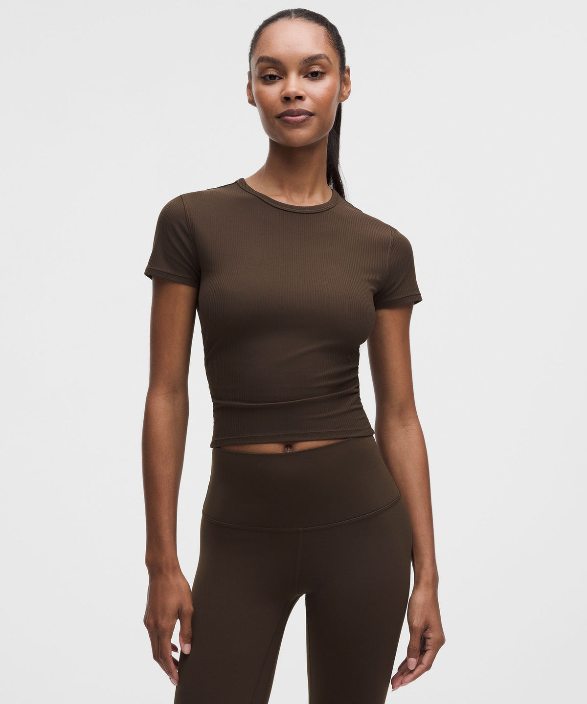 All It Takes Ribbed Keyhole Short-Sleeve Shirt