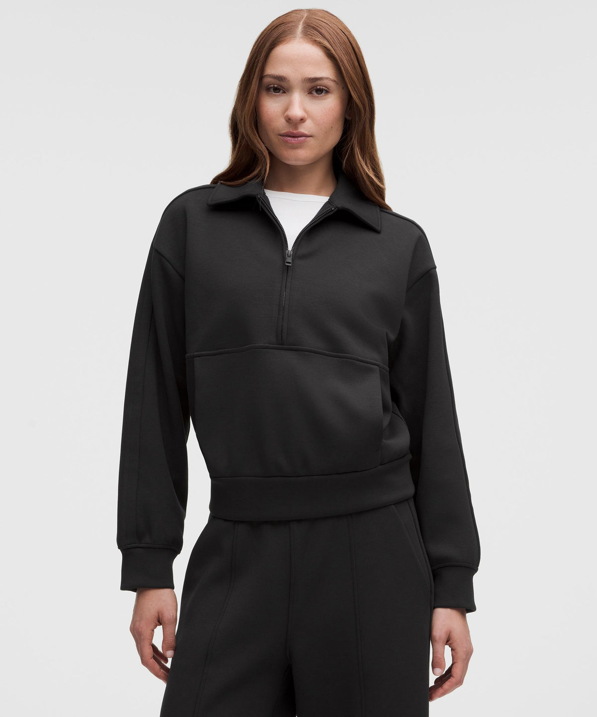 Smooth Spacer Relaxed Collared Half Zip