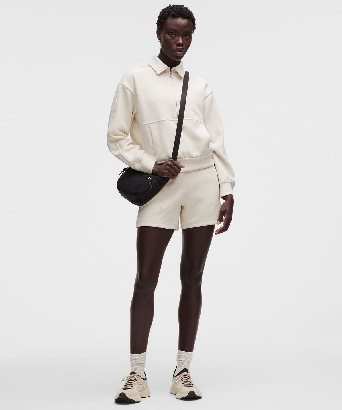 Smooth Spacer Relaxed Collared Half Zip