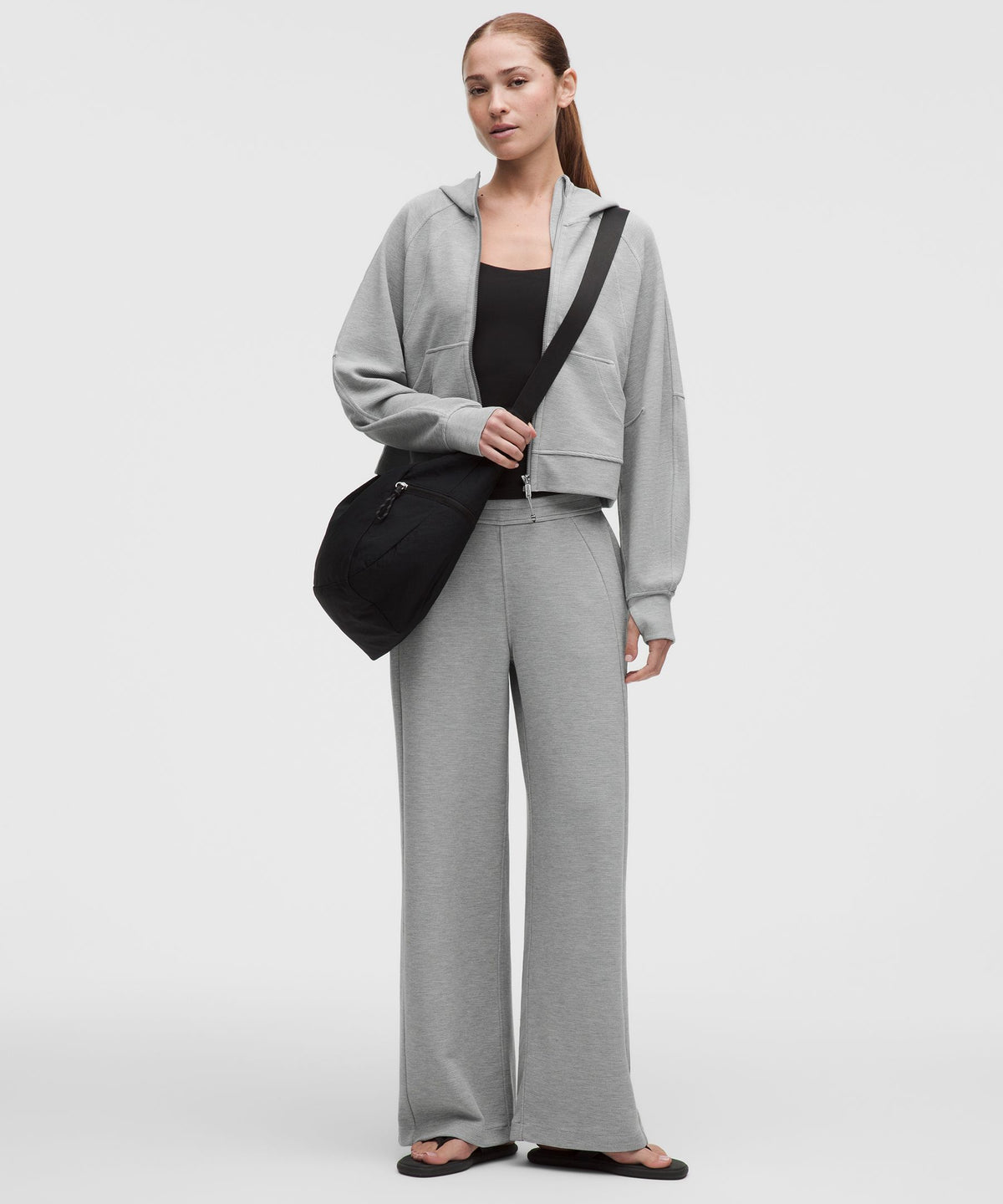 Scuba Mid-Rise Wide-Leg PantWaffle