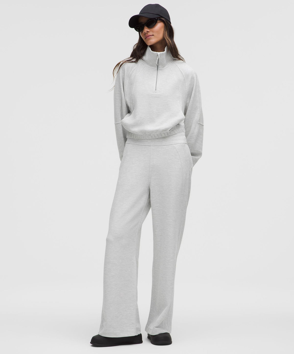 Scuba Mid-Rise Wide-Leg PantWaffle