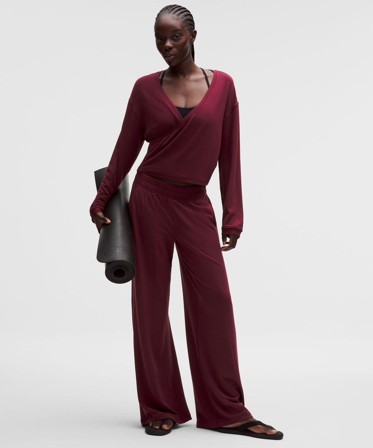 BeCalm Mid-Rise Wide-Leg Pant