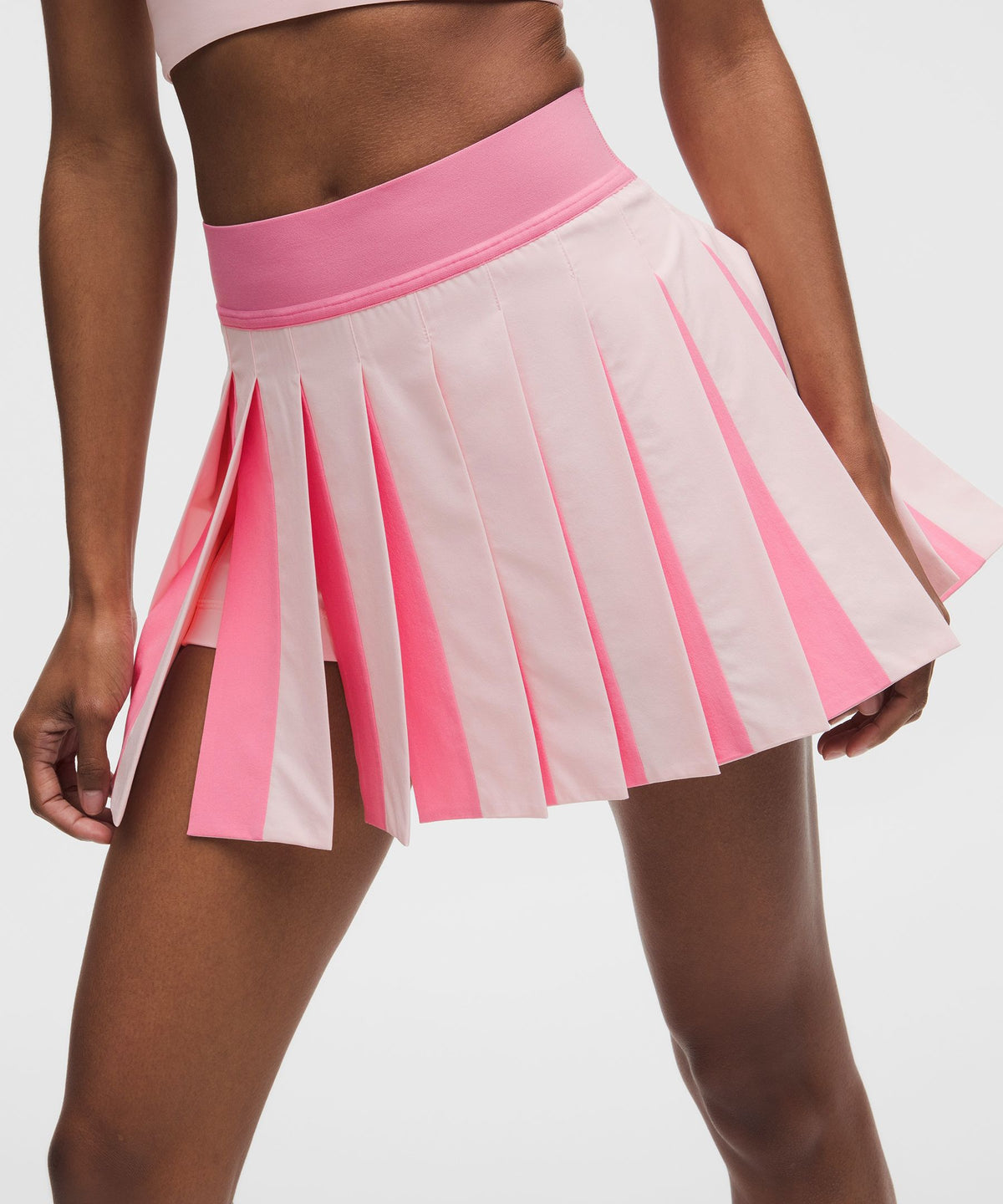 Peek-A-Boo Pleat Mid-Rise Tennis Skirt