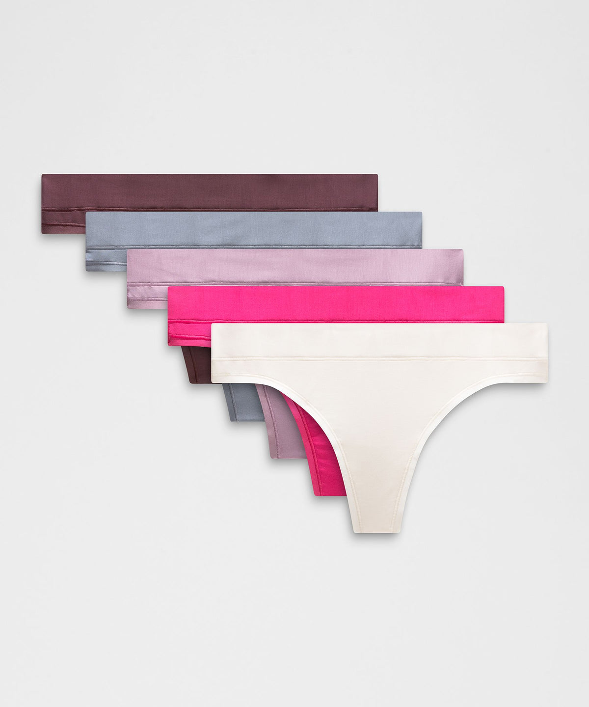 UnderEase Mid-Rise Thong Underwear5 Pack
