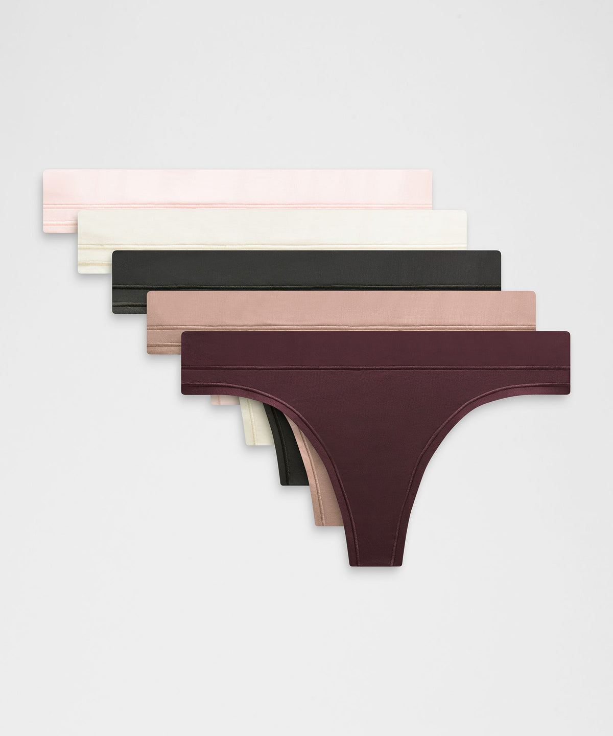 UnderEase Mid-Rise Thong Underwear5 Pack