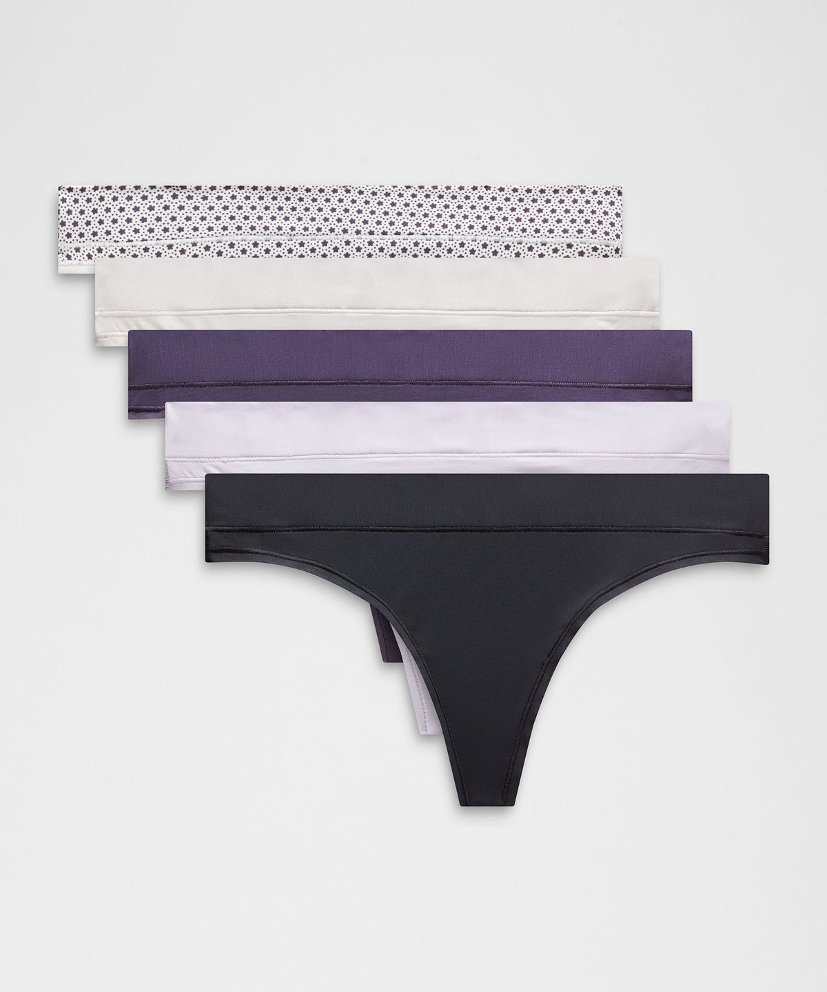 UnderEase Mid-Rise Thong Underwear5 Pack